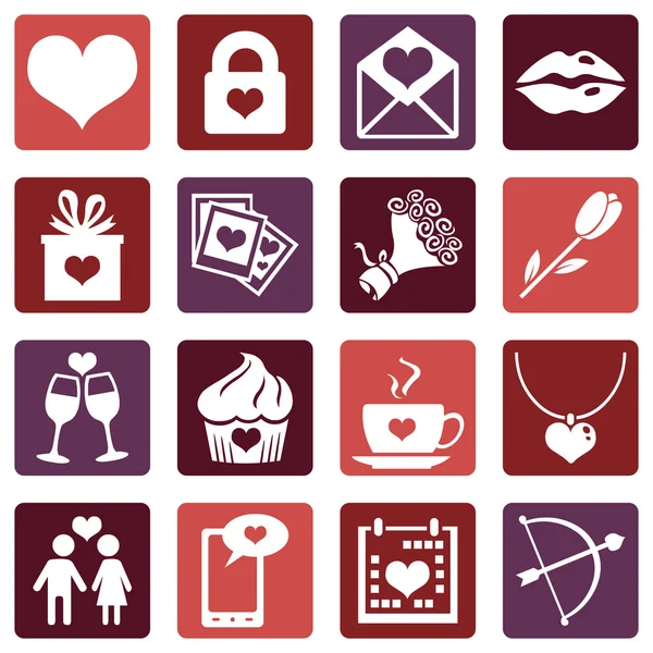 Iconos para San Valentín — Vector de stock