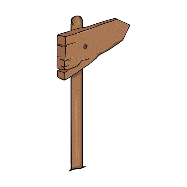 Vector enkele Cartoon houten Signpost — Stockvector