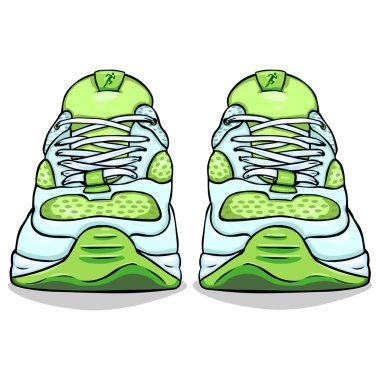 Işık yeşil koşu ayakkabıları.