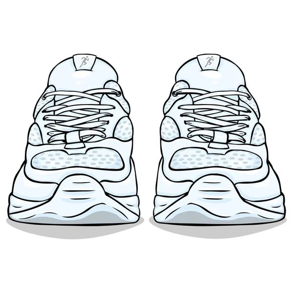 Weiße Laufschuhe — Stockvektor