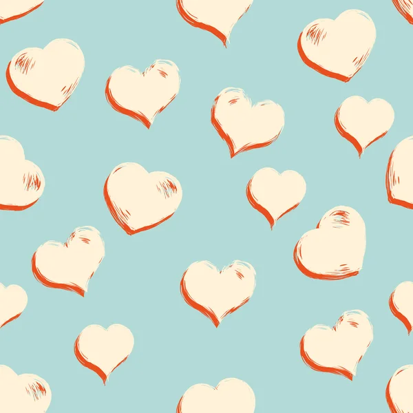 Vector Seamless Hearts Pattern Background — Stock Vector