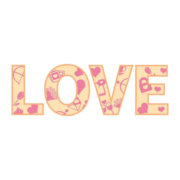 Kreslený slovo láska — Stockový vektor