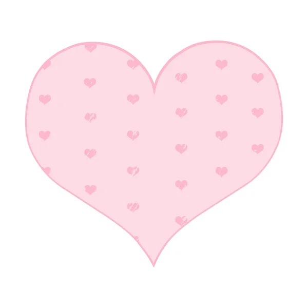 Cartoon roze hart met liefde patroon — Stockvector