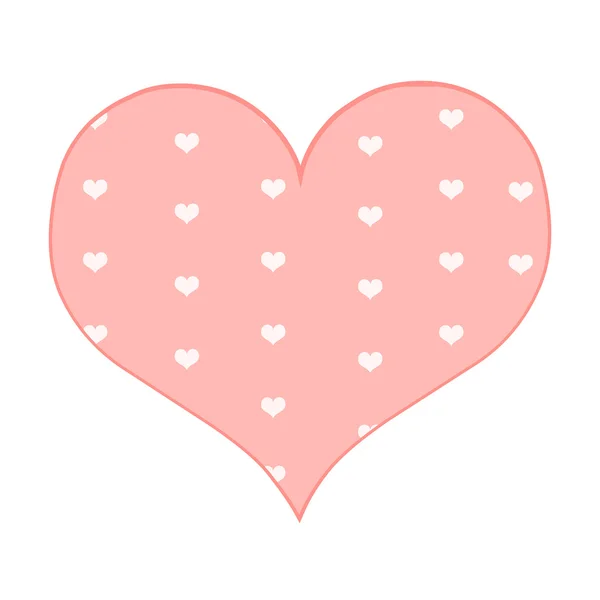 Cartone animato vettoriale cuore rosa — Vettoriale Stock