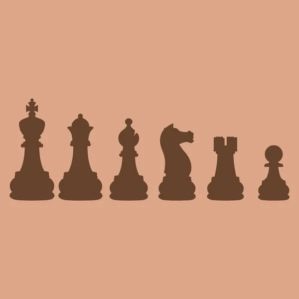 Conjunto de vetores de silhuetas de xadrez — Vetor de Stock