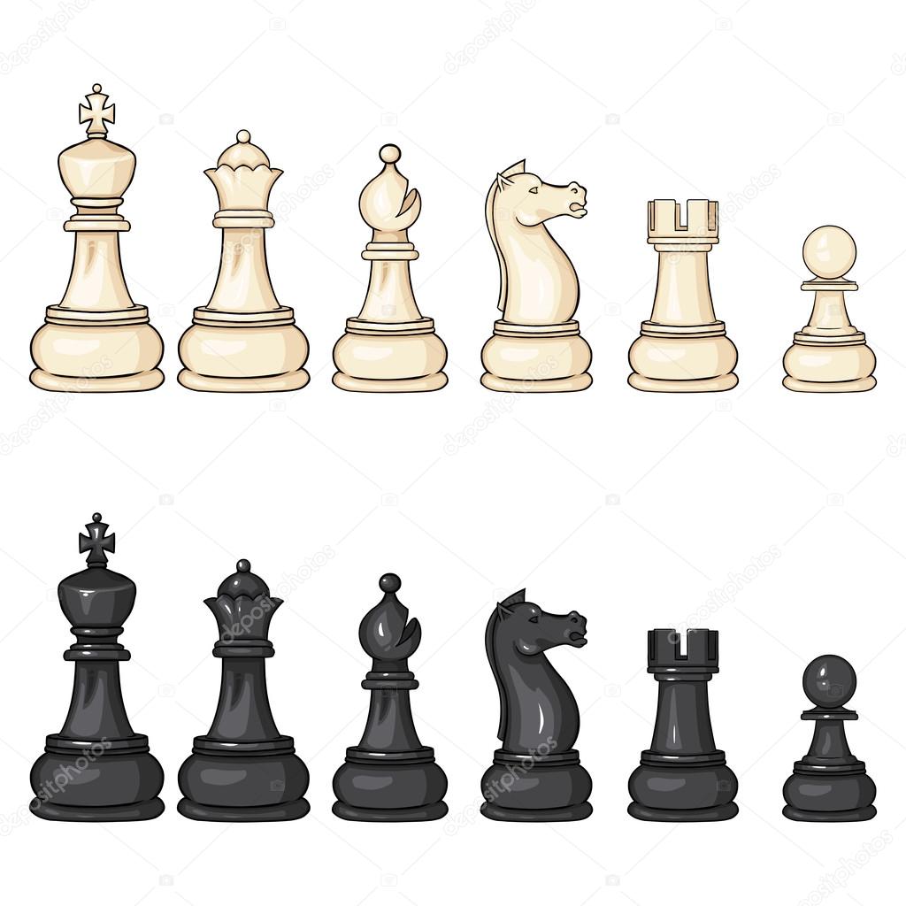 Chess Pieces Set Figure Names Stock Illustration 589663376