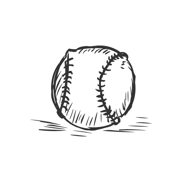 Bola de béisbol de un solo boceto — Vector de stock