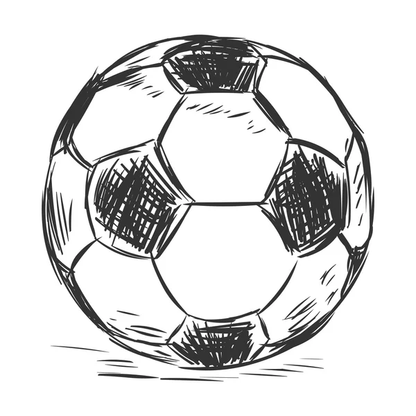 Balle de football croquis simple — Image vectorielle