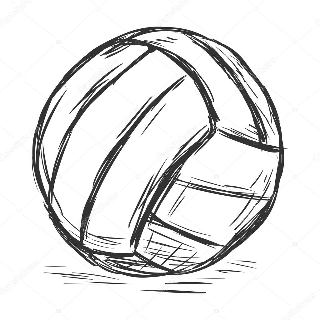 Single Sketch Volleyball Ball Stock Illustration by ©nikiteev #63667201