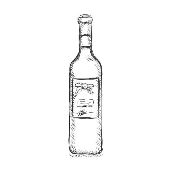 Bouteille à croquis unique — Image vectorielle