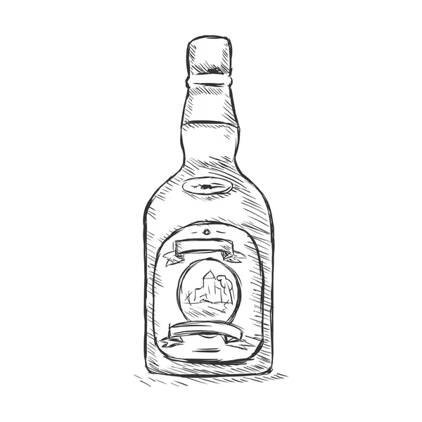 Botella de boceto único — Vector de stock