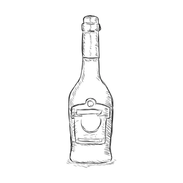 Botella de boceto único — Archivo Imágenes Vectoriales