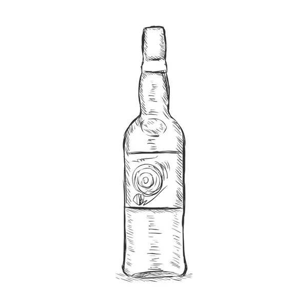 Botella de boceto único — Vector de stock