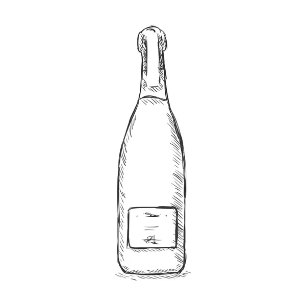 Botol Sketch Tunggal - Stok Vektor