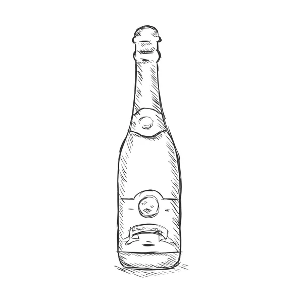 Botol Sketch Tunggal - Stok Vektor