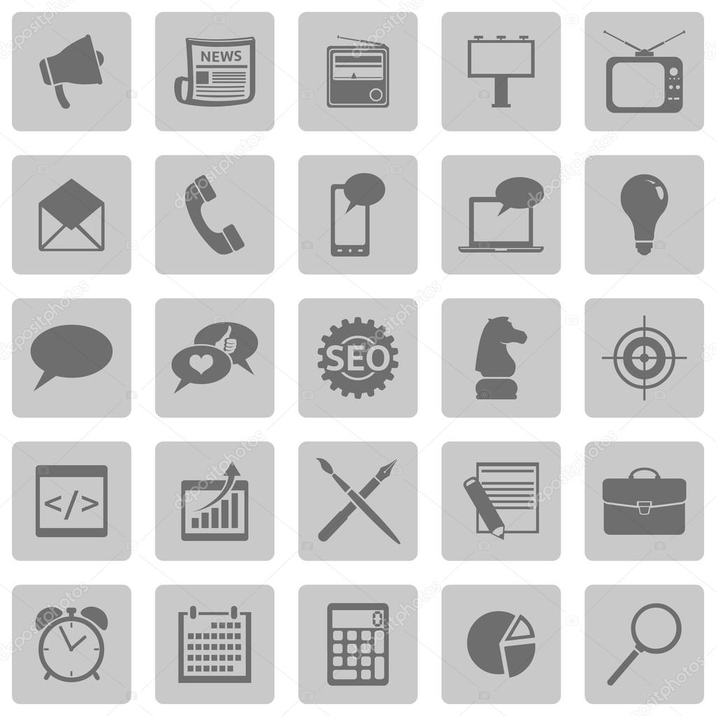 Vector Set of Advertising Icons. Types of Advertisement.