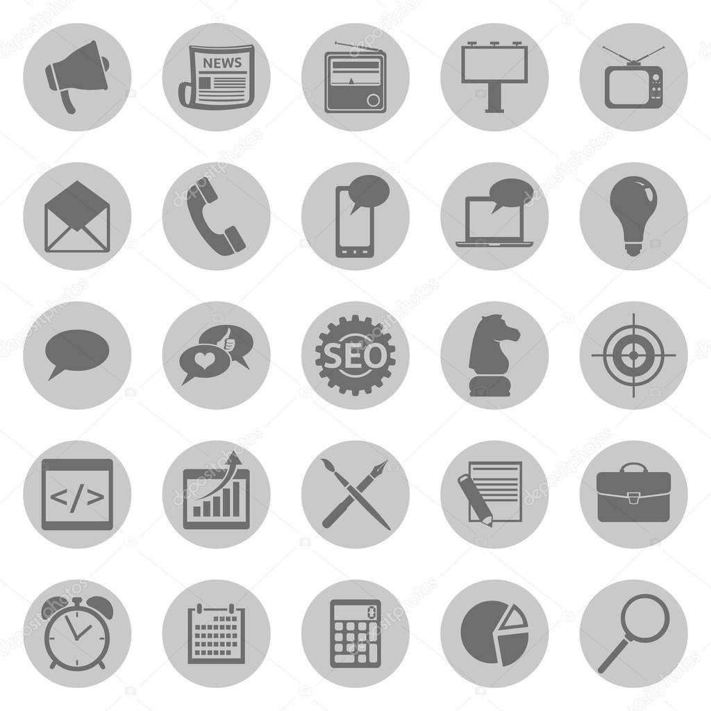 Vector Set of Advertising Icons. Types of Advertisement.