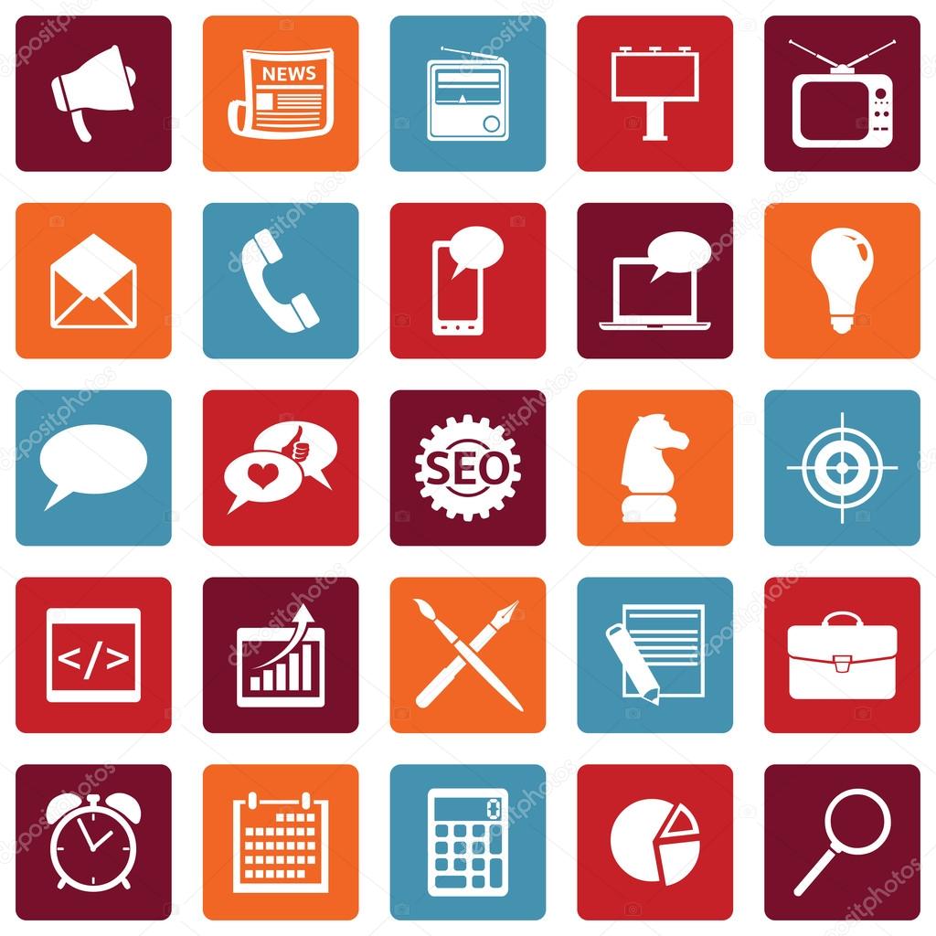 Vector Set of Advertising Icons. Types of Advertisement.