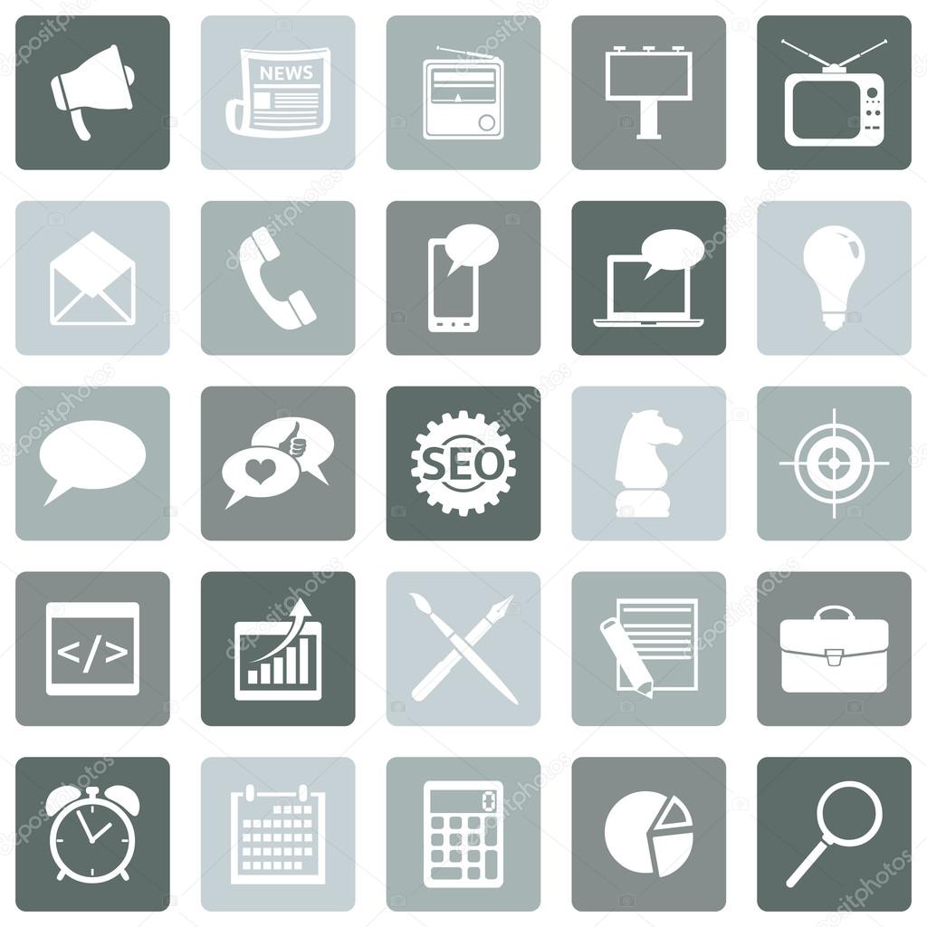 Vector Set of Advertising Icons. Types of Advertisement.