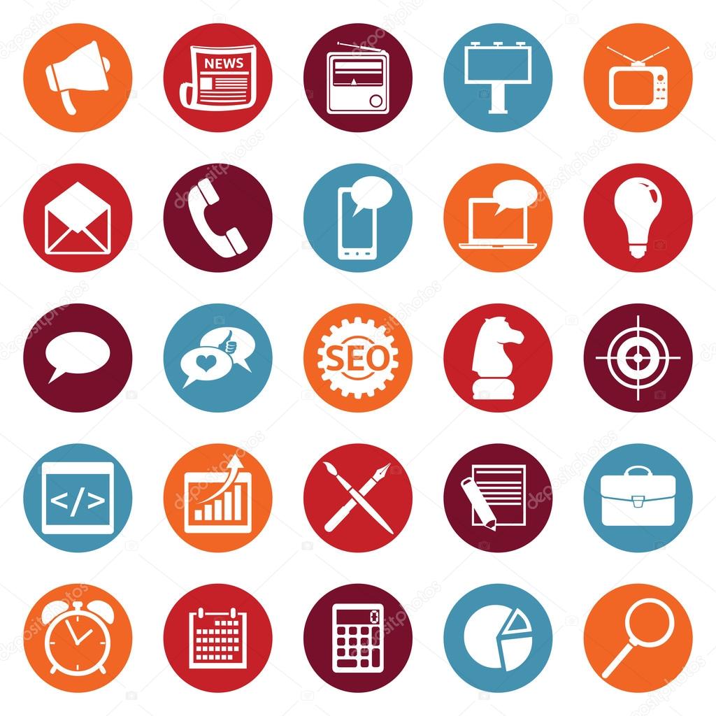 Vector Set of Advertising Icons. Types of Advertisement.