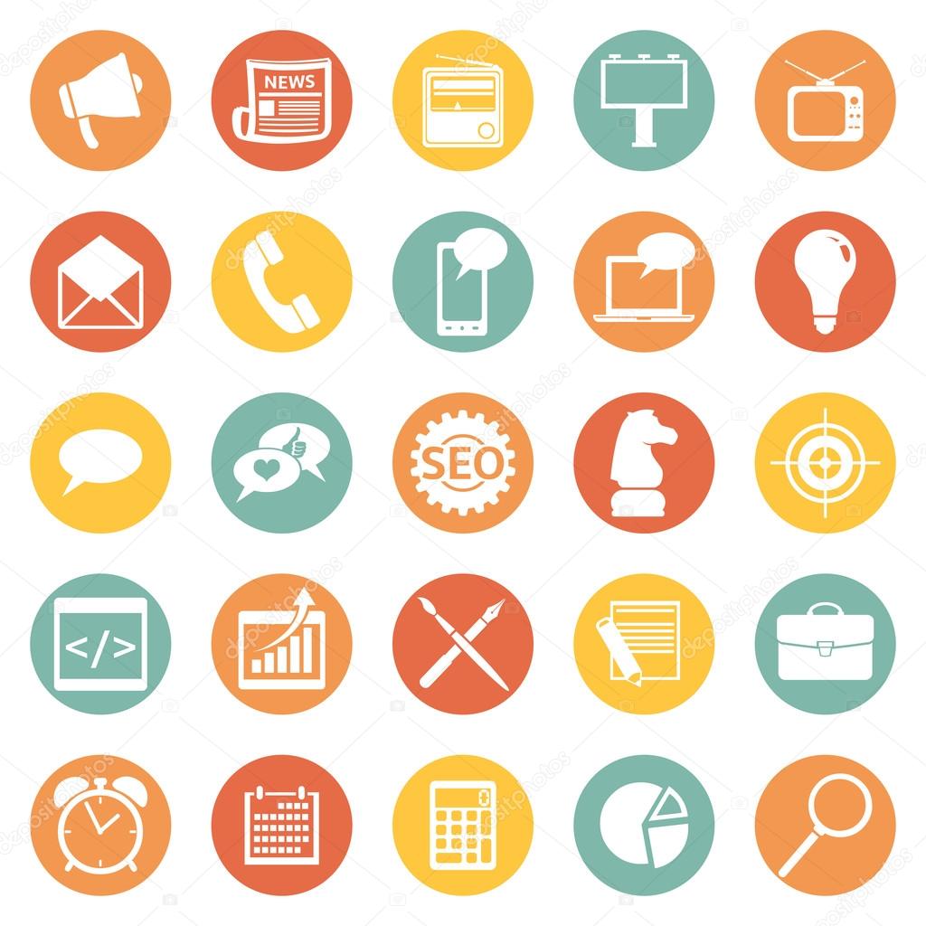 Vector Set of Advertising Icons. Types of Advertisement.