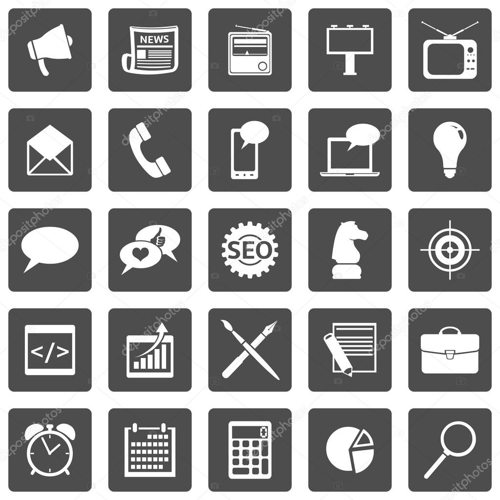 Vector Set of Advertising Icons. Types of Advertisement.