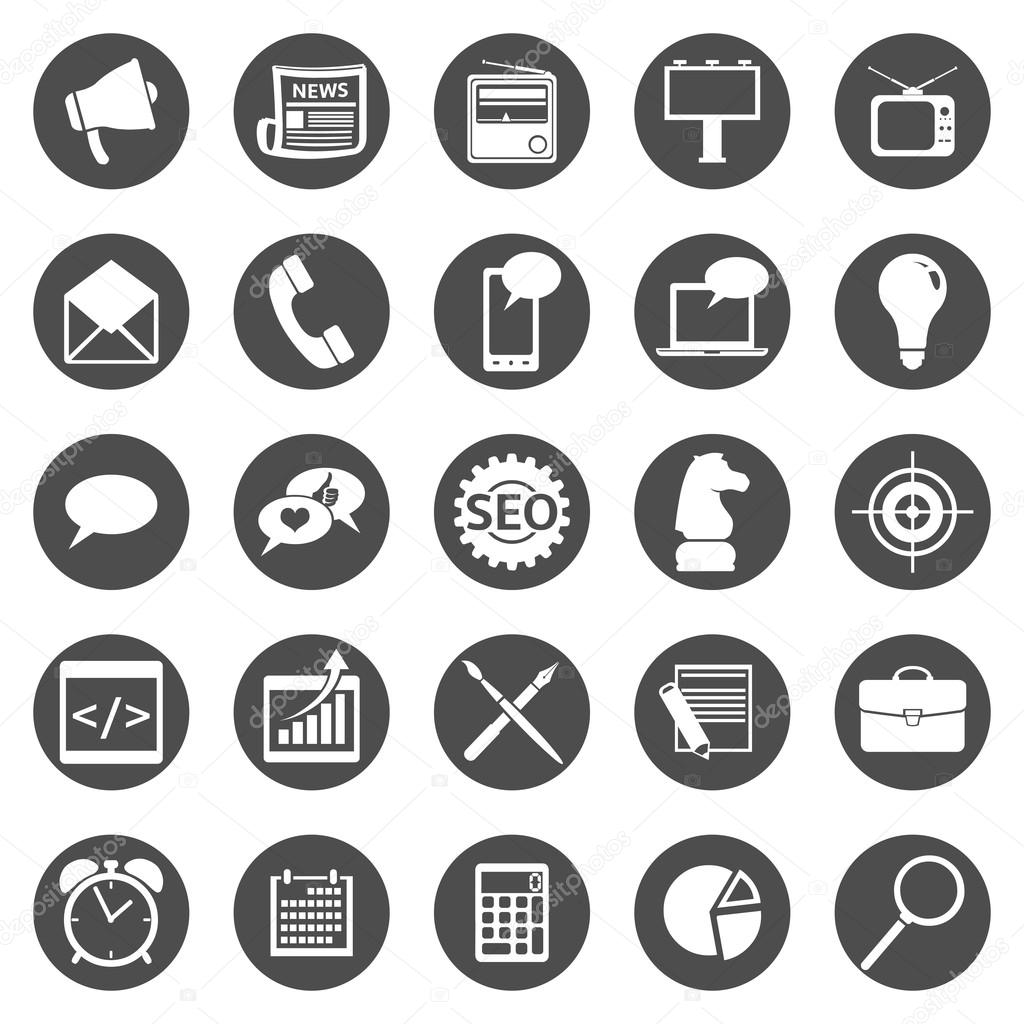 Vector Set of Advertising Icons. Types of Advertisement.