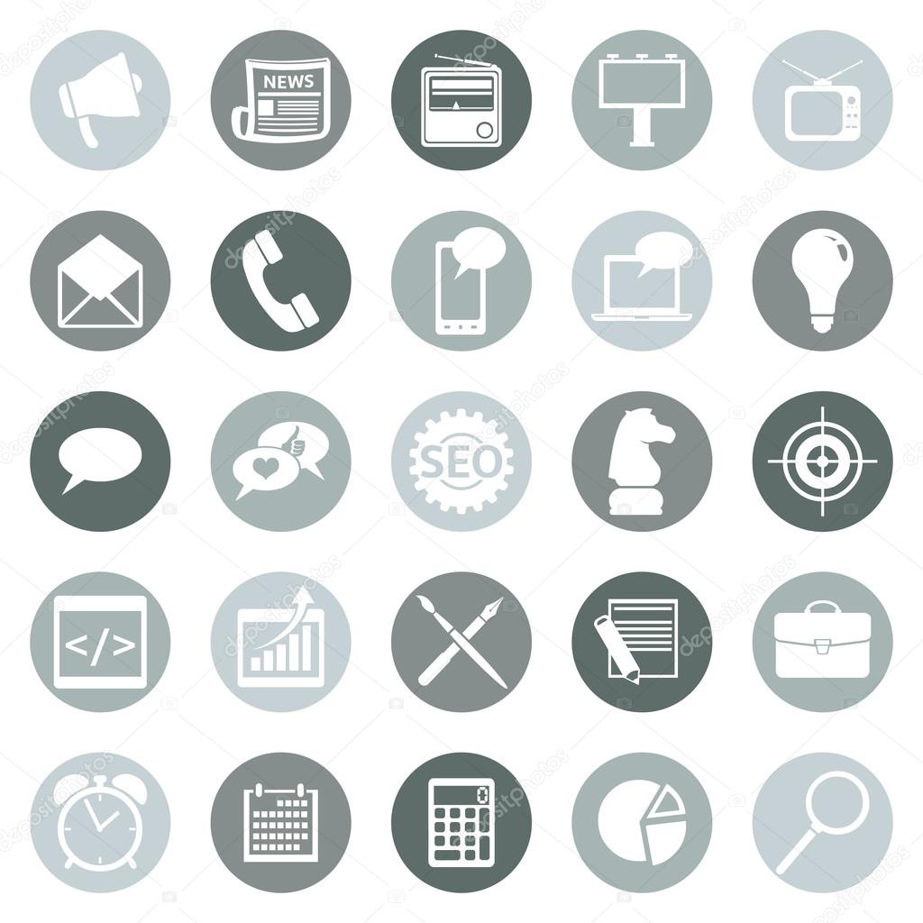 Vector Set of Advertising Icons. Types of Advertisement.