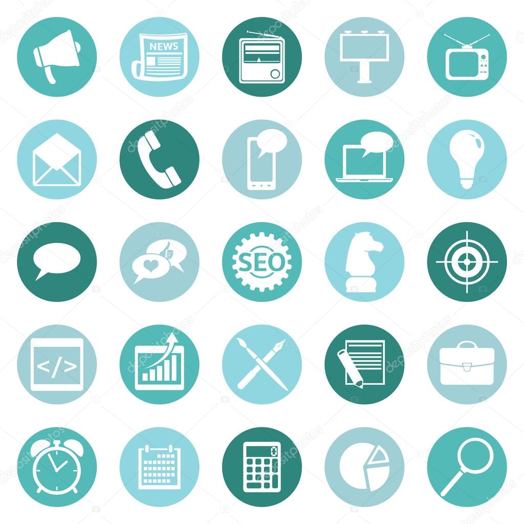 Vector Set of Advertising Icons. Types of Advertisement.