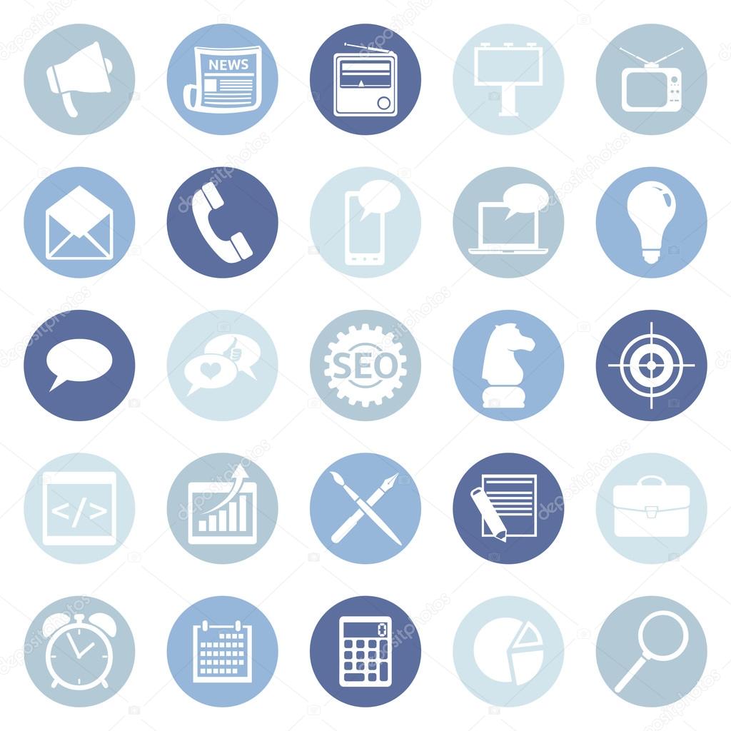 Vector Set of Advertising Icons. Types of Advertisement.