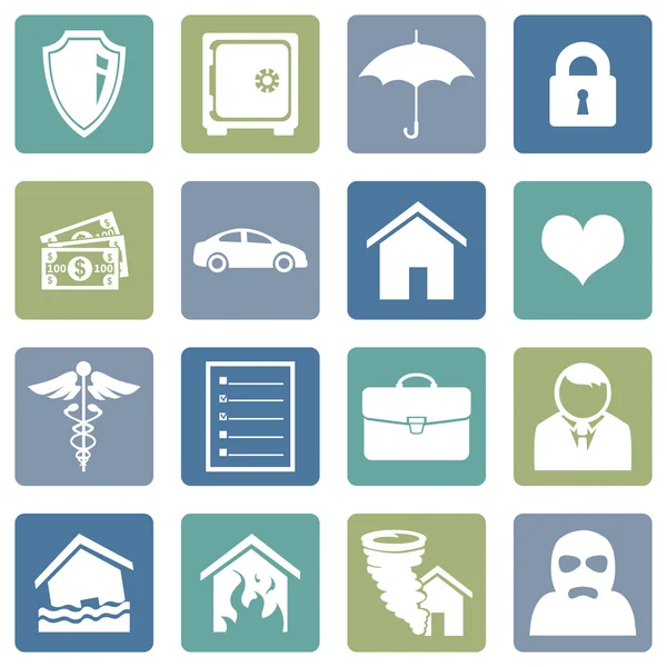 Set of Insurance Icons — Stock Vector