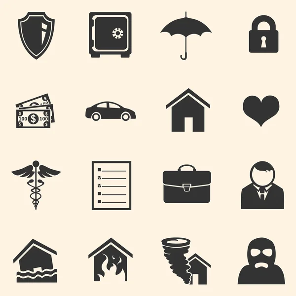 Serie di icone assicurative — Vettoriale Stock