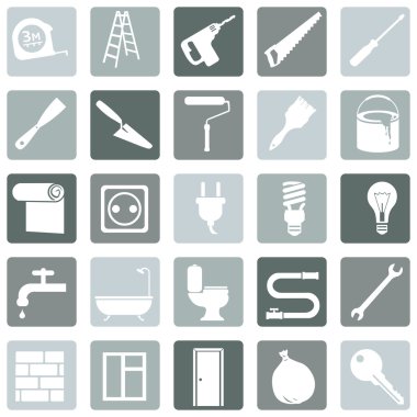 İnşaat ve dekorasyon simgeler kümesi