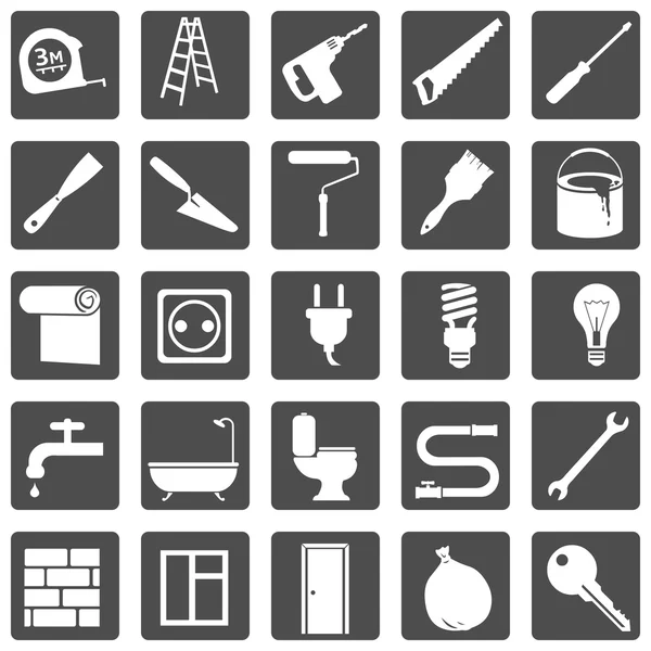 Set van bouw en decoratie pictogrammen — Stockvector