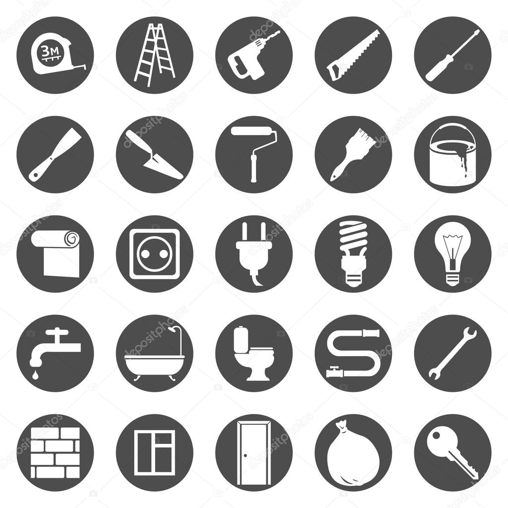 Set of  Construction and Decoration Icons