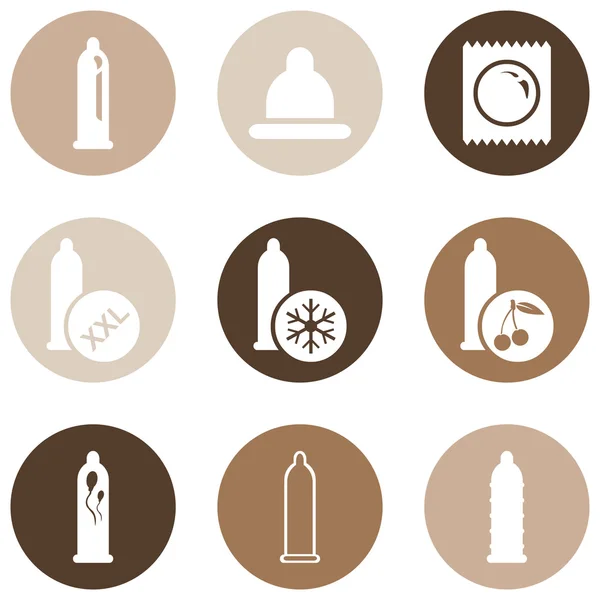 Set of Condom Icons. — Stock Vector