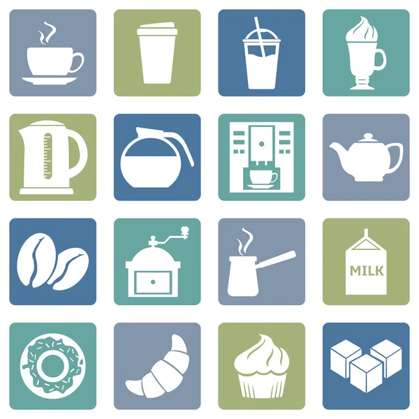 Iconos de la cafetería . — Vector de stock