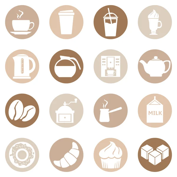 Koffie winkel pictogrammen. — Stockvector