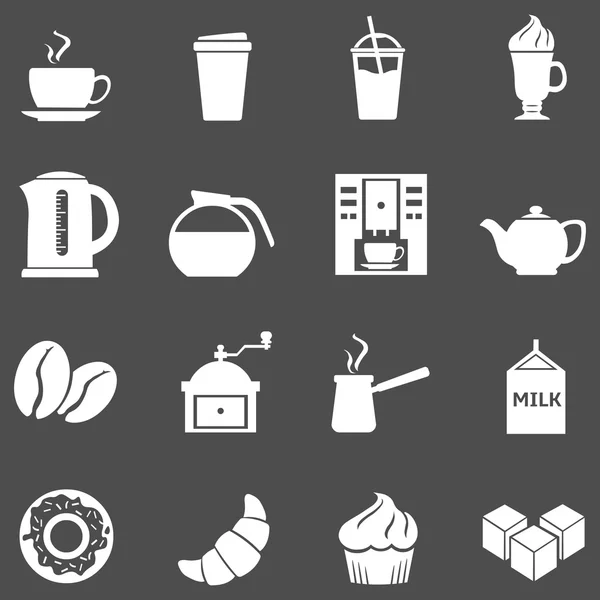 Iconos de la cafetería . — Vector de stock