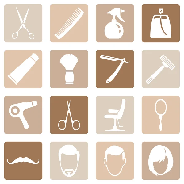 Iconos de barbería — Vector de stock