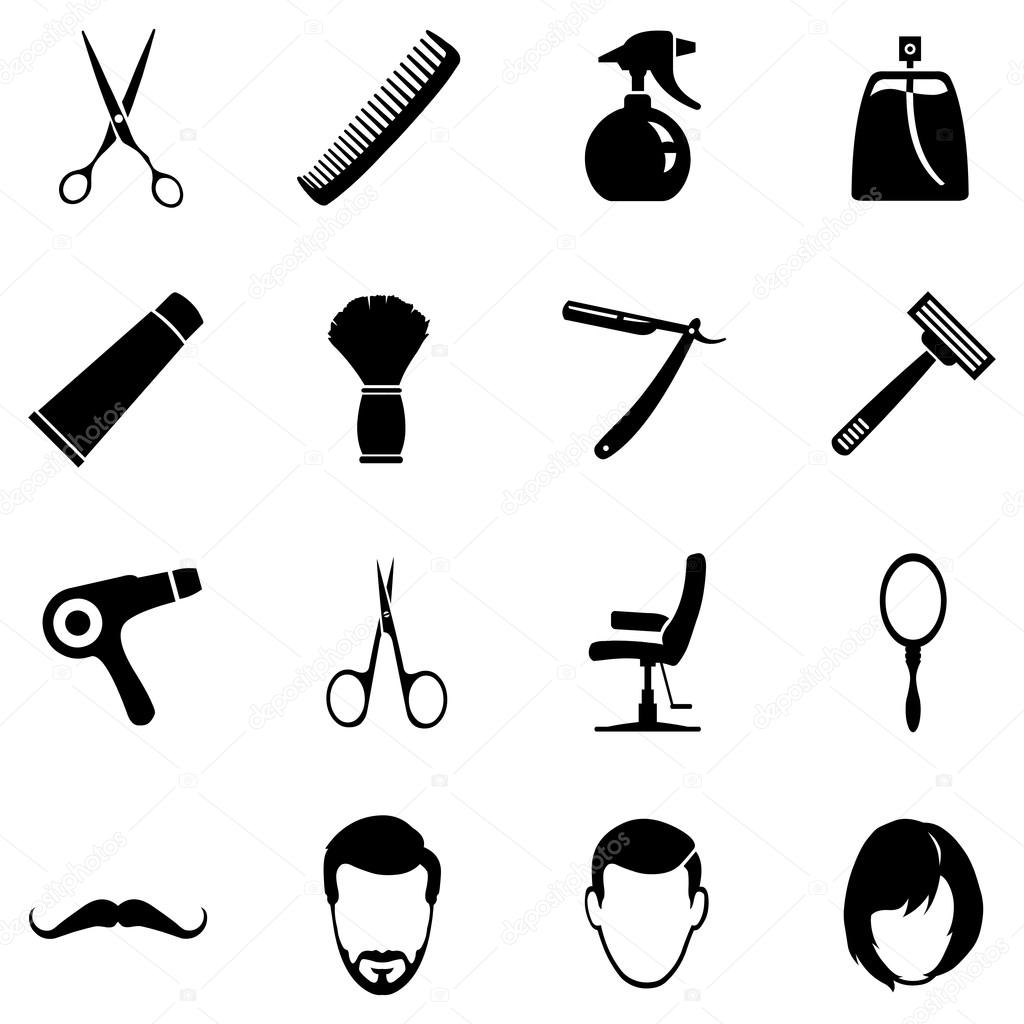 Vector Set of Barber Shop Icons