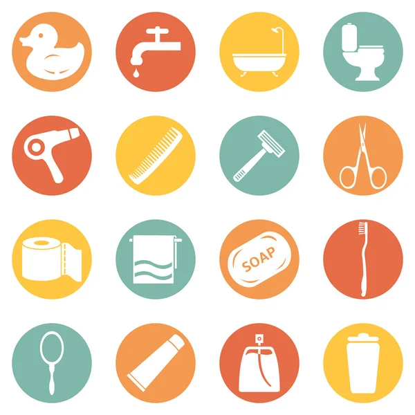 Iconos de Baño e Higiene . — Vector de stock