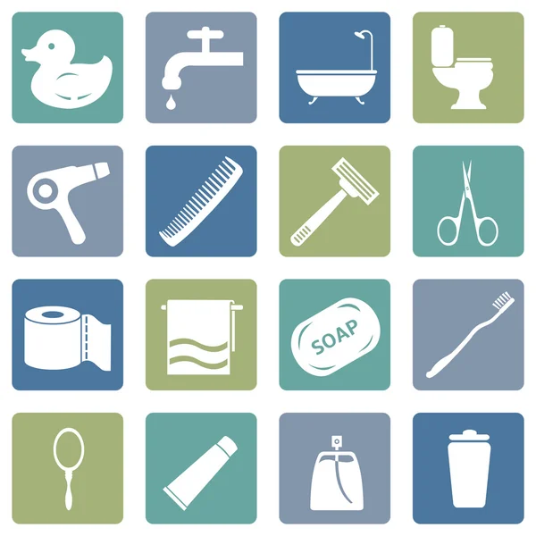 Iconos de Baño e Higiene . — Vector de stock