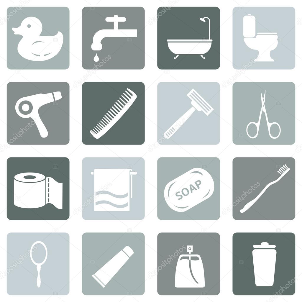 Bathroom and Hygiene Icons.