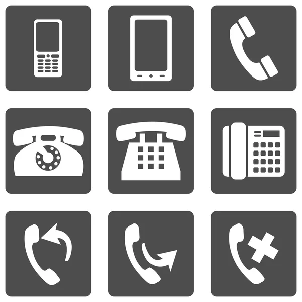 Set of Telephone Icons — Stock Vector