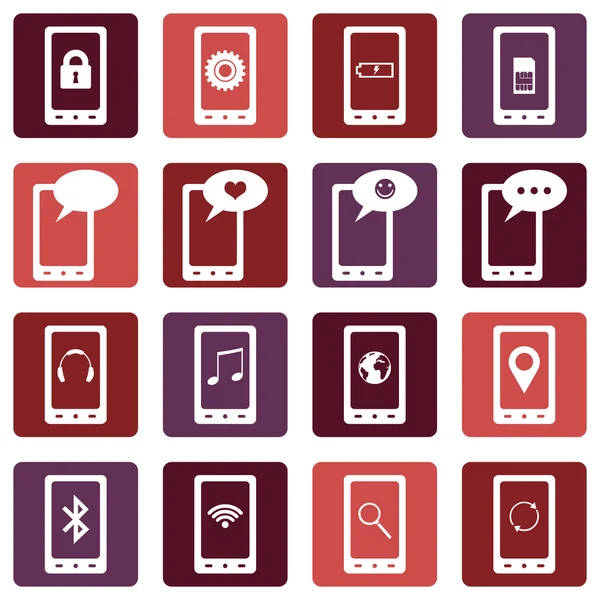 Set of  Mobile Icons — Stock Vector