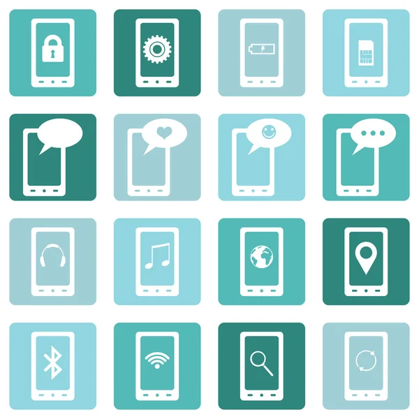 Set of  Mobile Icons — Stock Vector