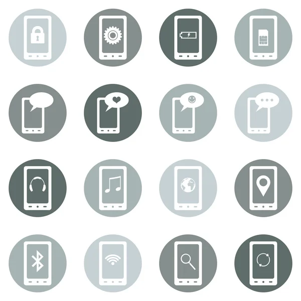 Set of  Mobile Icons — Stock Vector