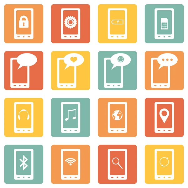 Set of  Mobile Icons — Stock Vector