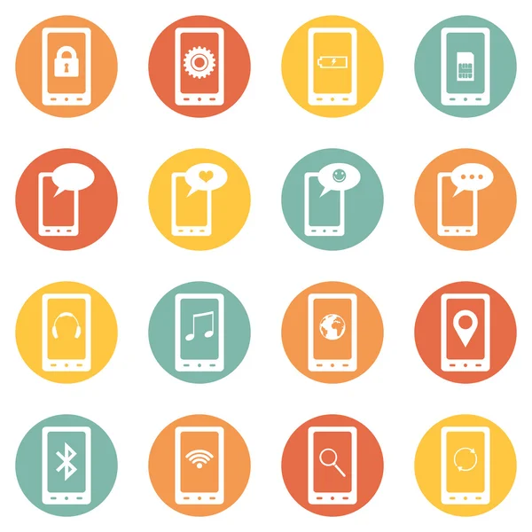 Set of  Mobile Icons — Stock Vector